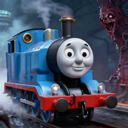 cursed horrifying thomas the tank engine meme in alice madness returns 3, xbox one edition, rendered in unreal engine, trending on artstation horror.