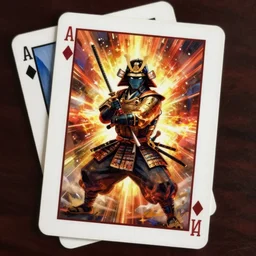 cool samurai weapon playing card
