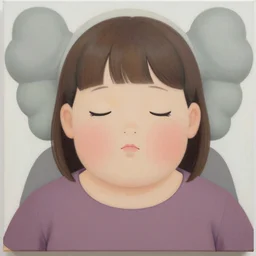 portrait cute fat woman by shusei nagaoka kaws, david rudnick, takato yamamoto, airbrush on canvas pastell colors cell shaded 8 k