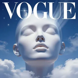 sci - fi, close - up, 3 d, moon rays, stars, fashion model face closed eyes, cinematic, clouds, sun rays, vogue cover style, poster art, blue mood, realistic painting, intricate oil painting, high detail illustration, figurative art, multiple exposure, water, 3 d, by tooth wu and wlop and beeple and greg rutkowski
