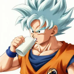 super saiyan goku drinking lean