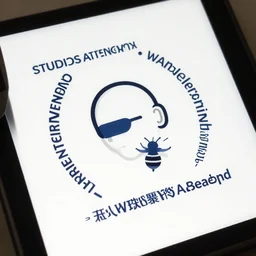screen print of a brandmark for a research lab that studies attention, a wandering mind, beeple, minimalist, vector art, award winning