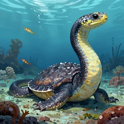 speculative evolution of a frostbiten leatherback snake detailed colorful, done by dougal dixon illustration trending on artstation afterman