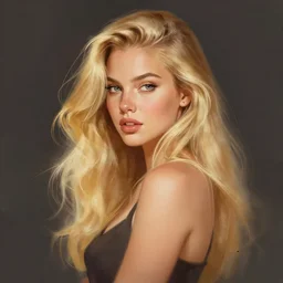 a digital painting of a woman with long blonde hair by wlop, cgsociety, digital art, digital painting, speedpainting, digital illustration