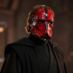 star wars portrait of a man by greg rutkowski, dark jedi, using a red and black full face mask, wearing black robes, detailed portrait, sharp foccus, cinematic ilumination, artstation hq.