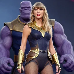 Taylor Swift as Thanos from the Avengers