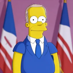 joe biden as a simpsons character, 2 d, portrait still detailed
