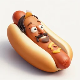 a hotdog with the face of snoop dogg inside it