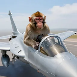 selfie of a monkey in the cockpit of a fighter jet, 4k, photorealistic