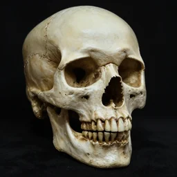 highly realistic ghost skull portrait by an unknown artist