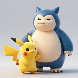 A merge of pikachu and snorlax, render, unreal, studio lighting, blender, trending on artstation, 8k, highly detailed