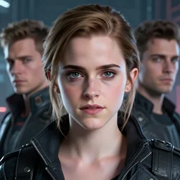 emma watson portrait, cyberpunk, art by artgerm, wlop, loish, ilya kuvshinov, 8 k realistic, hyperdetailed, beautiful lighting, detailed background, depth of field, symmetrical face, frostbite 3 engine, cryengine,