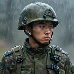 concept art of closeup soldier by 司 机, 橡 树 山 雨, 黄 凤 年 啊, ruo xin, rongzhen luo, fenghua zhong, ruan jia. fine details, trending on artstation.
