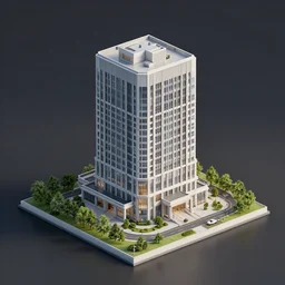 a building , miniature, diorama , 3d render