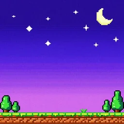 Beauiful background level of a 2D Sega Genesis game, video game art, pixel art, concept art, starry sky, dreamy and romantic, detailed, trending on artstation