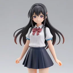 Anime school girl figure, unreal engine, highly detailed.