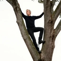 steve hillage climbing a tree