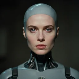 portrait of female android, from a stanley kubrick movie