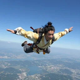 aang from avatar the last airbender skydiving