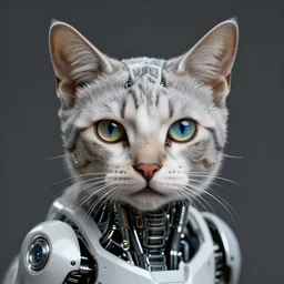 A cyborg cat, realistic, sharp focus, 8k high definition, insanely detailed, intricate, elegant, art by Peter Kemp