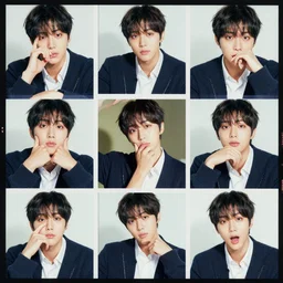 haechan from nct in the backrooms doing random poses, different angles, different art styles, color restoration