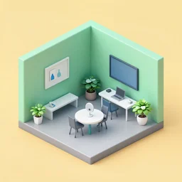 isometric room 3 d model