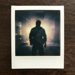 clicker from the last of us polaroid from a distance, realistic photograph,