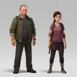 vladimir putin and greta thunberg in the last of us, video game concept art by greg rutkowski