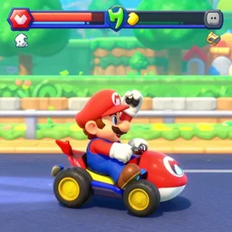 Harry Potter in Mario Kart, gameplay screenshot,