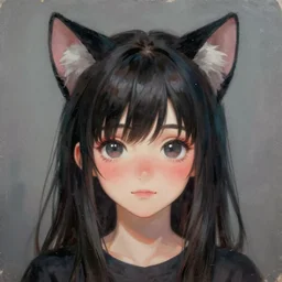 cute concept art fantasy painting of a emo boy with cat ears, blush, long bangs, by artgerm, sylvain sarrailh, rossdraws, wlop, fursona, furaffinity, furry, deviant art, e 6 2 1, global illumination, tankoban, oil on canvas, smooth details, pixar animation style!