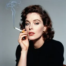 joan crawford smoking a joint or cigarette, photo journalism, portrait, in the style of anna leibovitz