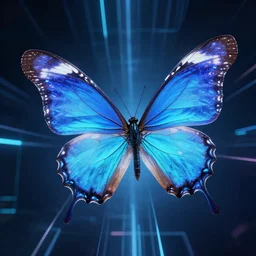 energy butterfly, matrix, tron lines, detailed realistic digital cyberspace art sharp focus, smooth, crisp. trending on arstation