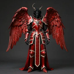 a fully clothed tall gaunt emaciated black armored robed god prince angel in crimson chitinous stag armor trimmed in ivory by beksinski and Waterhouse