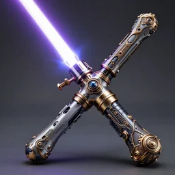 a steampunk! lightsaber, extremely detailed, highly intricate, product photography, studio lighting