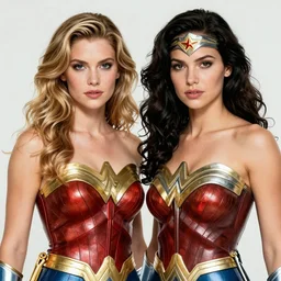 a beautiful realistic portrait of Trinity and Wonder-woman by Brian Bolland, trending on ArtStation