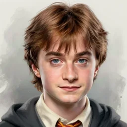 a close up portrait of harry potter, focused gaze, art station, highly detailed, concept art