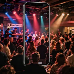 a epic nightclub at the seniors home, crowded, iPhone photo