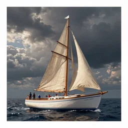 sinking sailboat by disney concept artists, blunt borders, rule of thirds