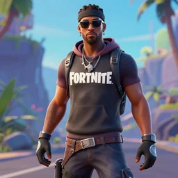 rapper Andrew tate in Fortnite very detailed 4K quality super realistic