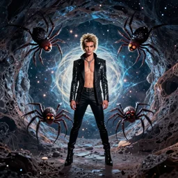 ziggy stardust and the spiders from Mars anamorphic apophenia illusion 4k