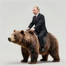 profile putin riding a bear, art by salvador dali, artstation