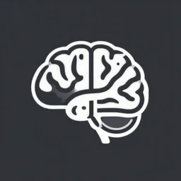 modern icon in the shape of brain, simplistic design, vector graphics