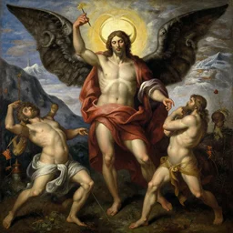 tyrolean master oil painting of visions of hell with gargoyles torturing humans