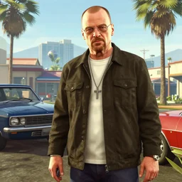 walter white completing a gta 5 mission