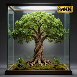 The tree of life, inside in a glass box, uncropped, 8k, highly detailed, commission, concept art, contest winning masterpiece.
