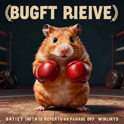 vintage boxing poster featuring a hamster in boxing gloves