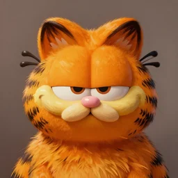 portrait of a woman as garfield the cat, high quality, digital painting, artstation