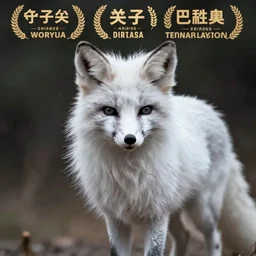 white - haired fox, poofy fur