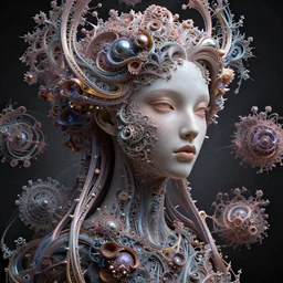 Hyperrealistic maximalist ultradetailed Fractal geometric art By igor goryunov. Lady made of fractals. omnious intricate polished. Luxury palette. Generative art made with houdini three-d. unreal engine gigapixel realistic render. Mandelbulber. Vectron Cosmichorror by lyzergium.art surreal render | binx.ly | machine.delusions on instagram