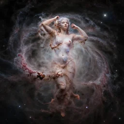 a nebula in the shape of a goddess, hubble